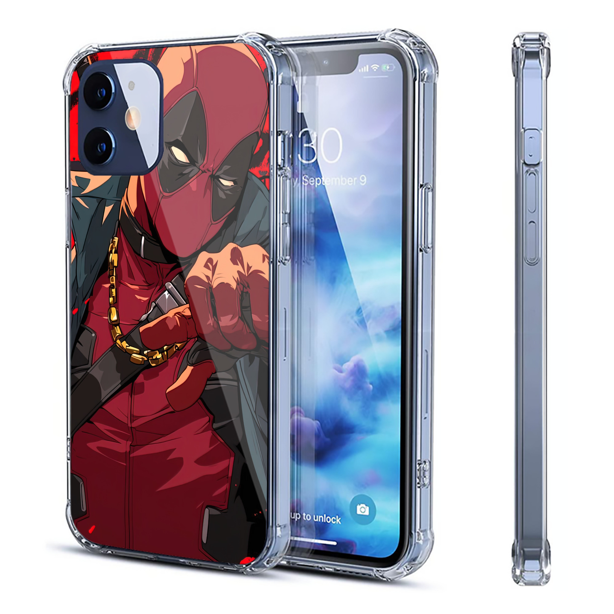（画像用） Deadpool デッドプール 【iPhone 12シリーズ対応】透明スマホケース（クリアソフトケース）